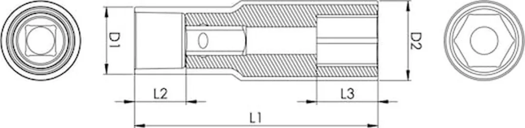 Würth VDE-dopsleutel 10mm - 3/8" zeskant - VDE-gecertificeerd