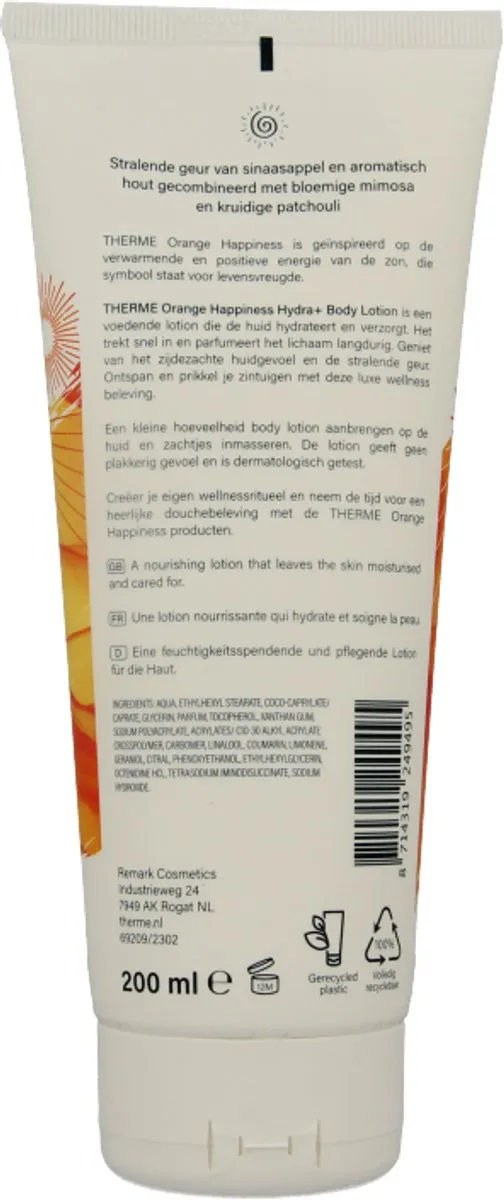 Therme Orange Happiness Hydra+ Bodylotion 200ml - afbeelding 6 van 6