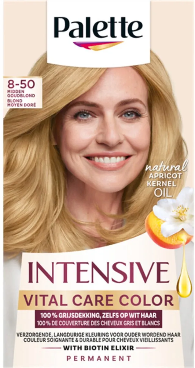 Schwarzkopf Palette Vital Care 8-50 Midden Goudblond - 3 Stuks