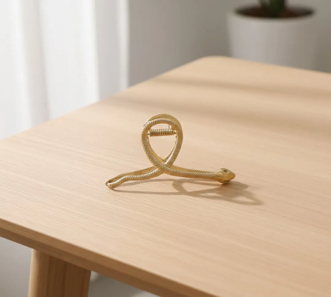NuveX Goudkleurige Haarclip - Slangvormig Metaal - Stevige Grip