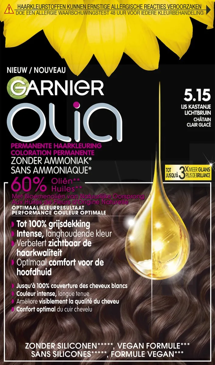 Garnier Olia Kastanje Lichtbruin 5.15 Haarverf - 986ml