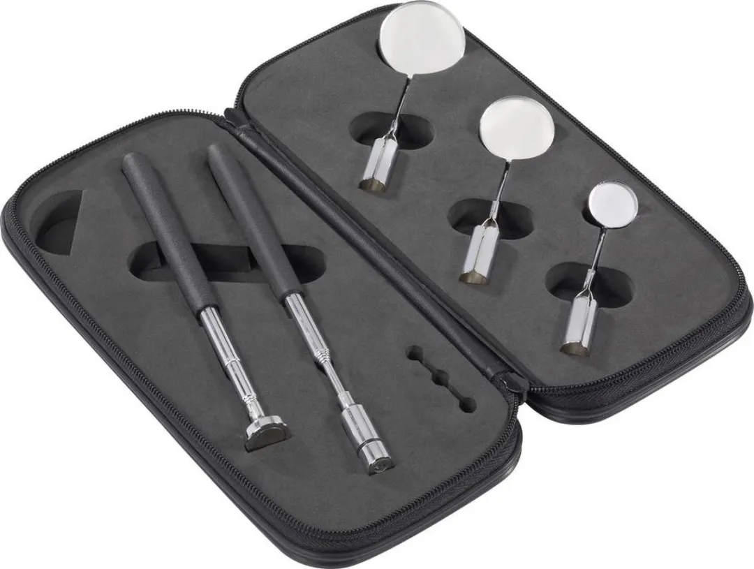 TOOLCRAFT Inspectiespiegelset 5-delig - Ø36mm - met LED-verlichting
