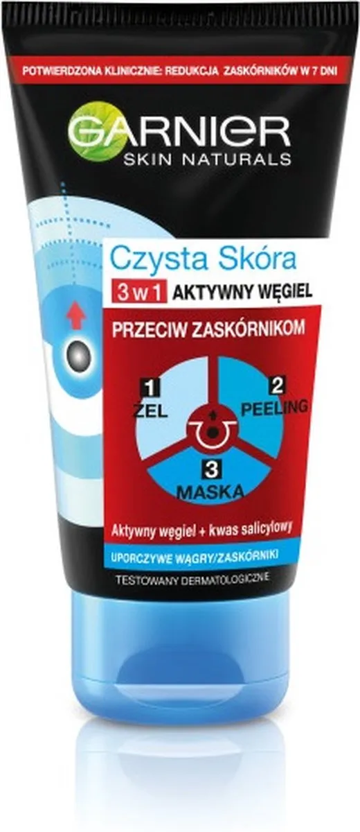 Garnier Pure Score Intensive Charcoal 3-in-1 Gezichtsreiniger 150ml - afbeelding 2 van 2