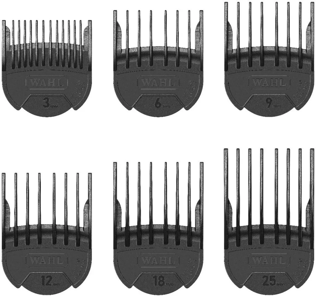 Wahl Opzetkam Type 19 Set 1802 - Nr. 1 t/m 4, 6 & 8 - Zwart