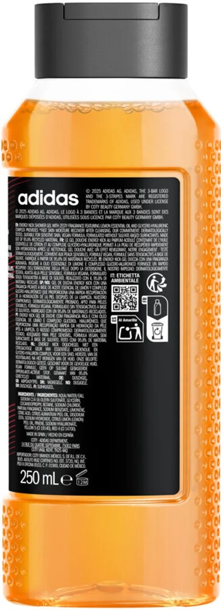 adidas Active Skin & Mind Energy Kick Douchegel - 6x250ml
