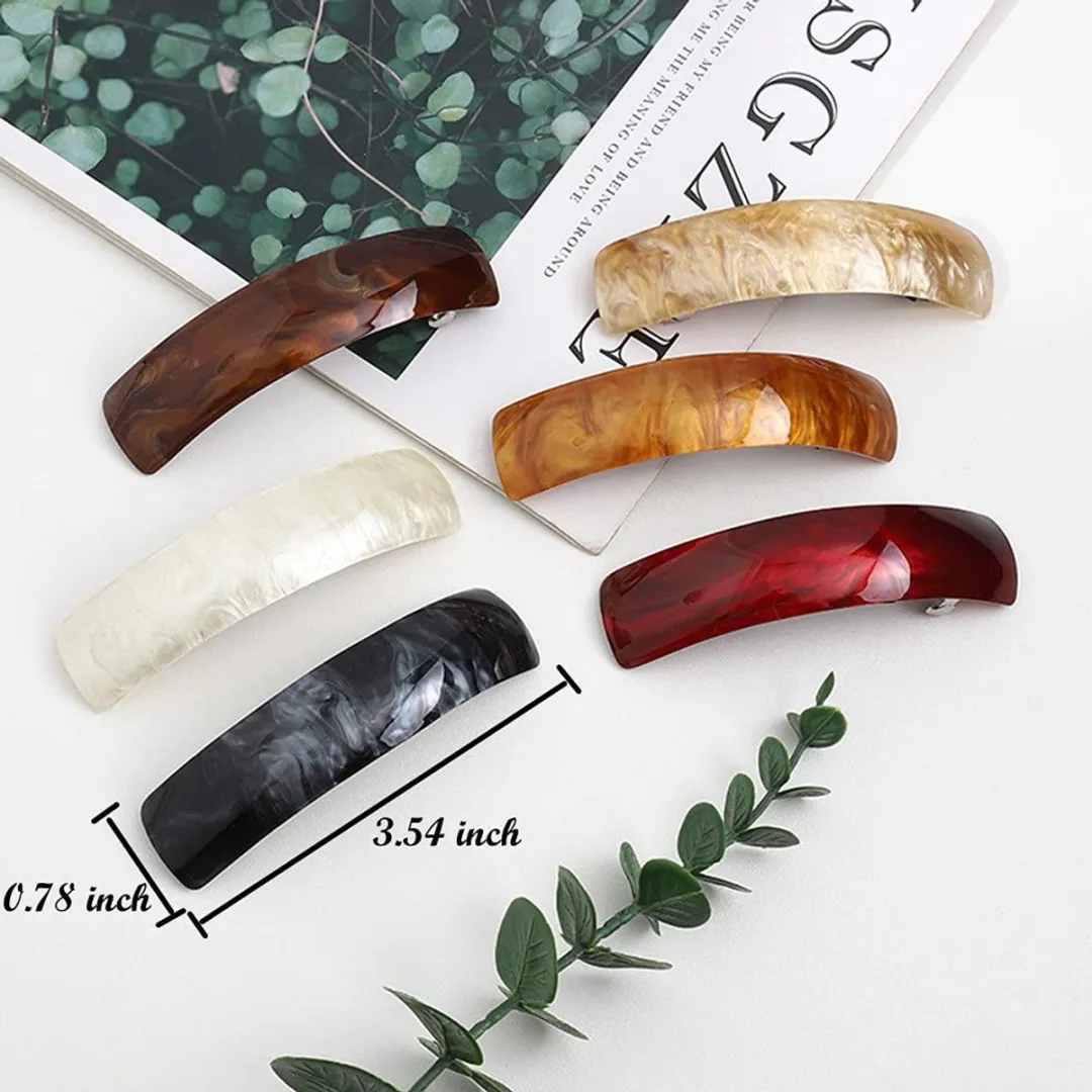 ECTEATOY Grote Franse Automatische Haarclip - 6 Stuks
