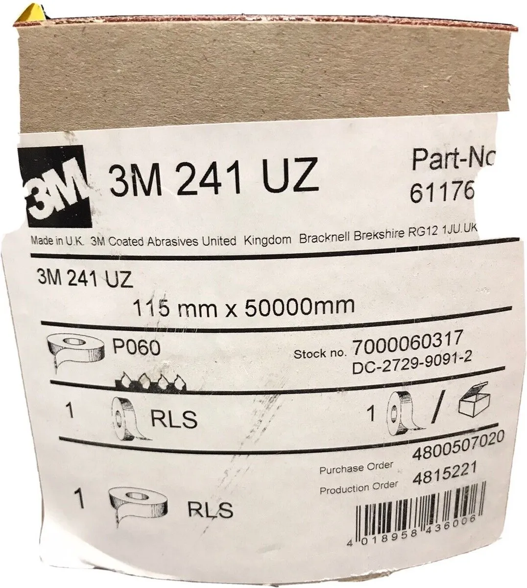 3M 61176 241 UZ Schuurrol P60 115mm x 50m