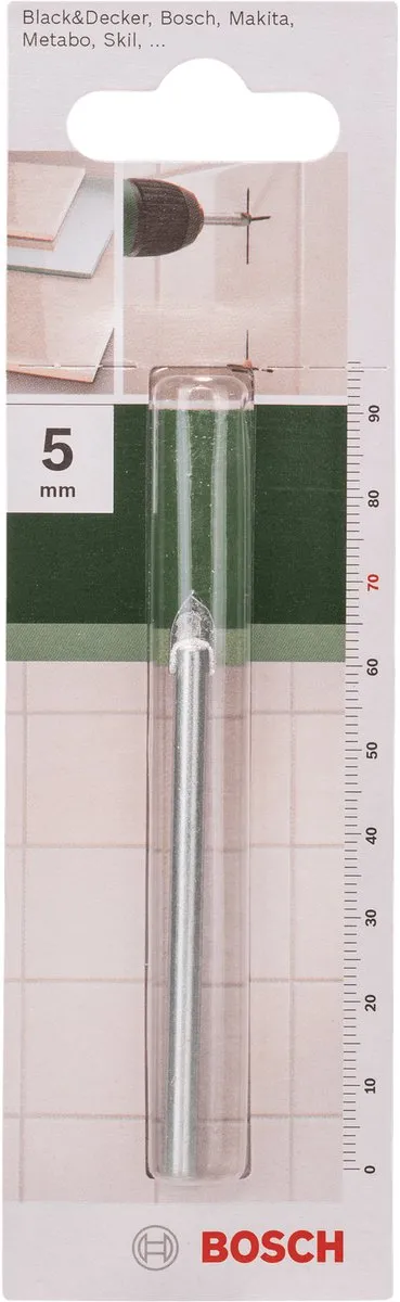 Bosch Glas- en Tegelboren 5,0mm x 70mm - 5mm - RVS