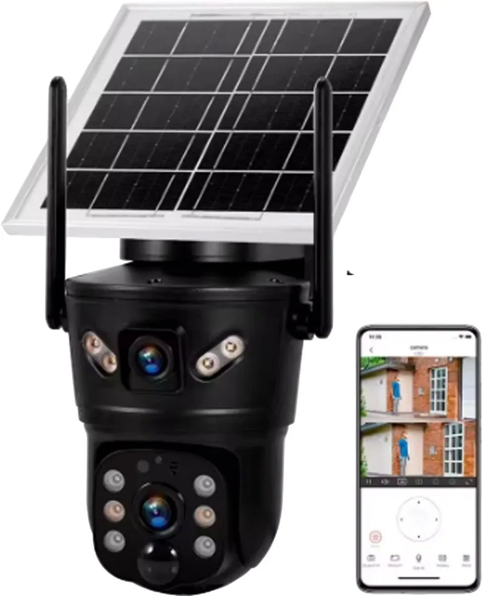 RedParrot Solar WiFi PTZ Camera Zwart