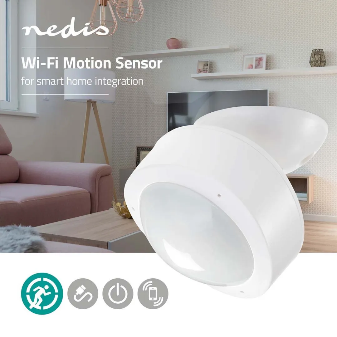 Nedis SmartLife WIFISM10WT Bewegingssensor - Wi-Fi - 10m Bereik - Wit