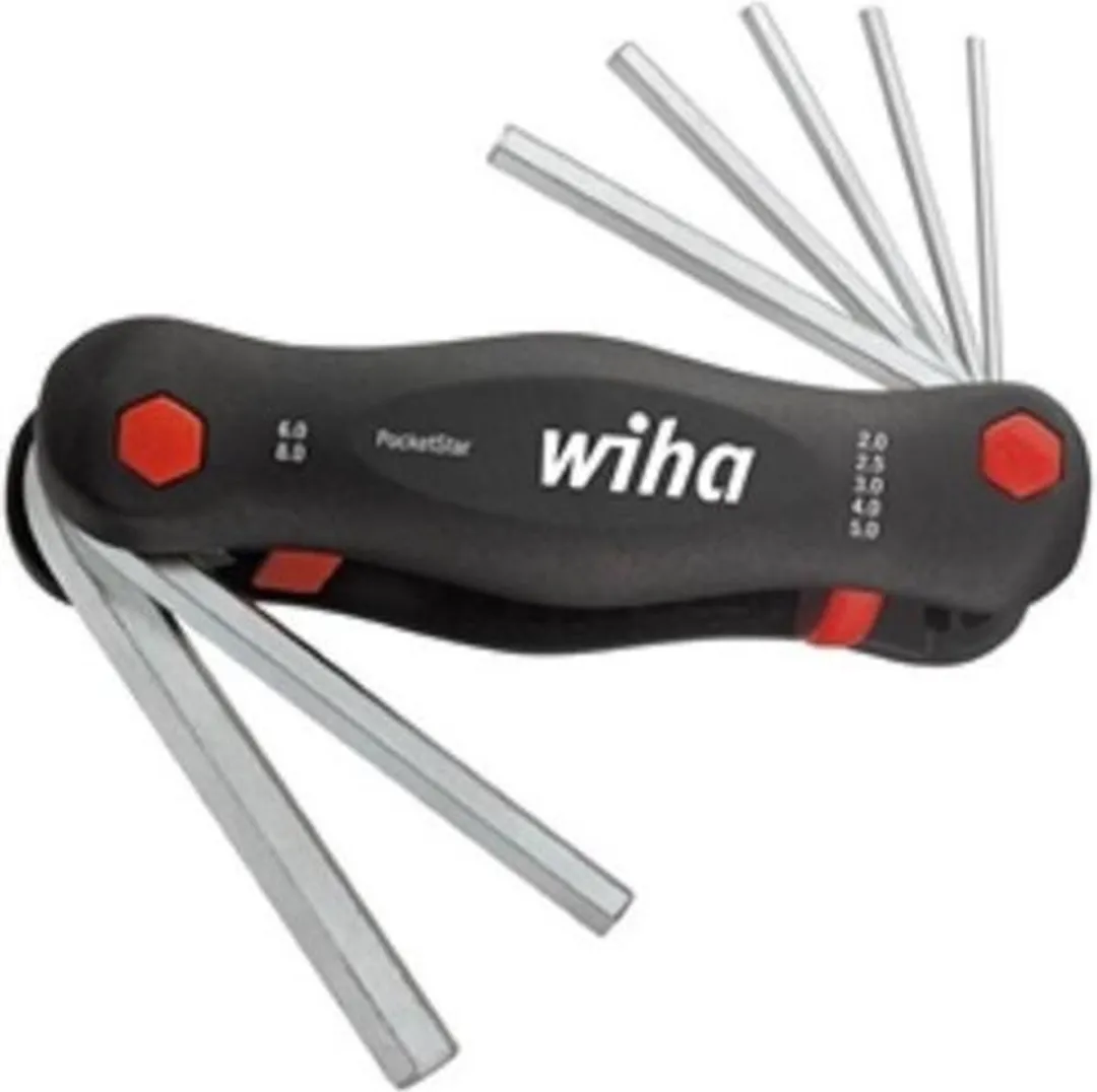 Wiha 351 PG7 Mini PocketStar Inbussleutelset 7-delig - 2-8mm - Zwart/Rood