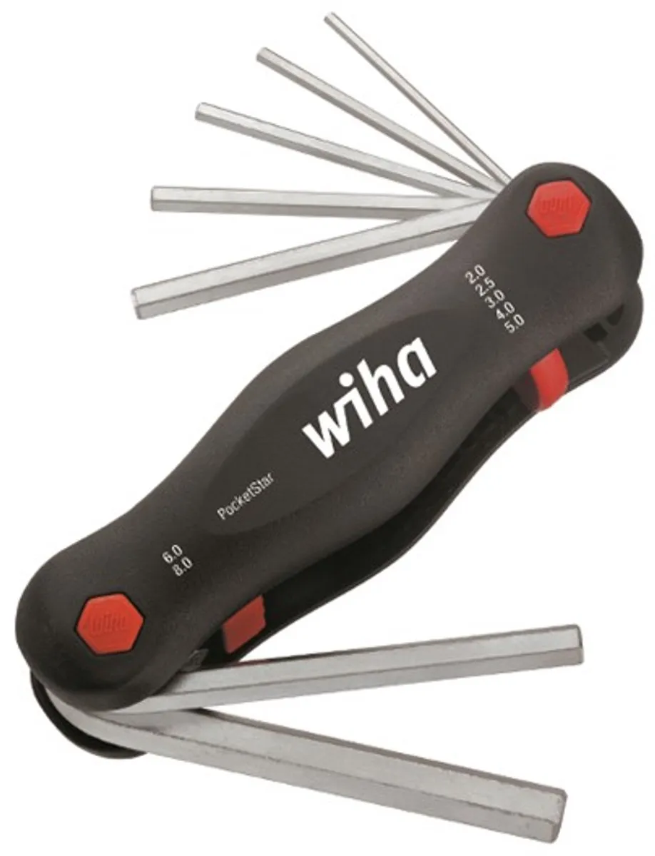 Wiha 351 PG7 Mini PocketStar Inbussleutelset 7-delig - 2-8mm - Zwart/Rood
