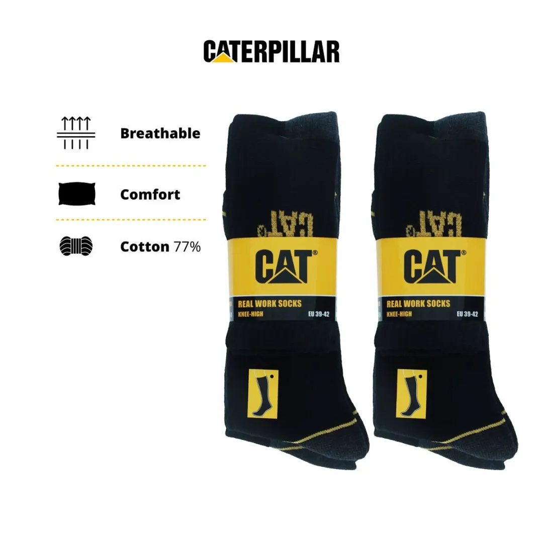 Caterpillar Lange Werksokken Heren - 4 Paar - Kniehoogte - Zwart