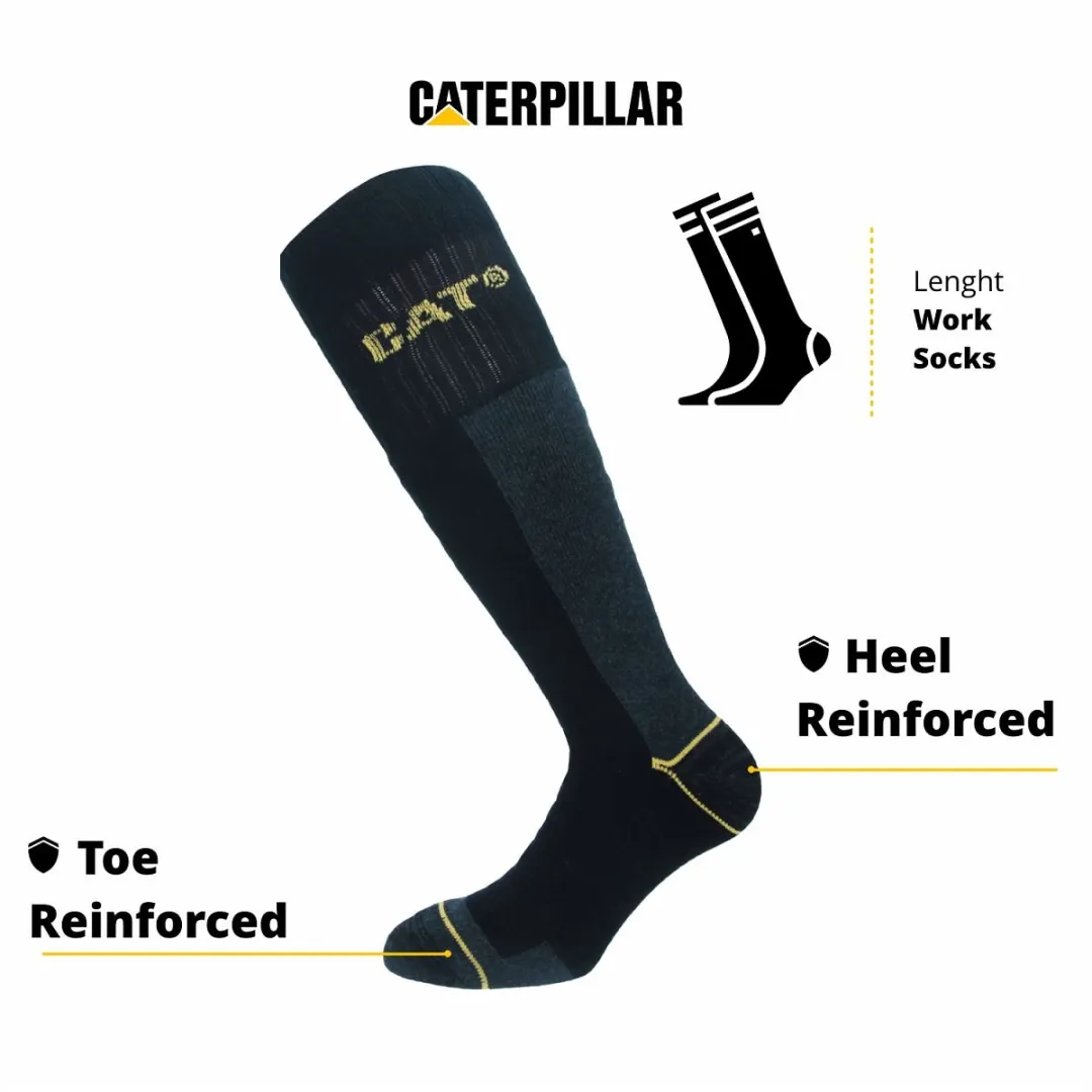 Caterpillar Lange Werksokken Heren - 4 Paar - Kniehoogte - Zwart