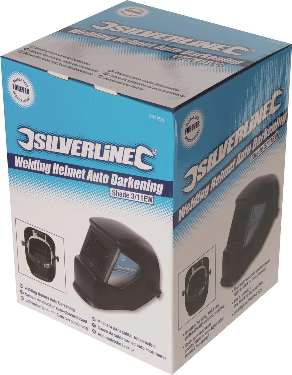 Silverline Automatische laskap DIN 3/11EW - Zwart