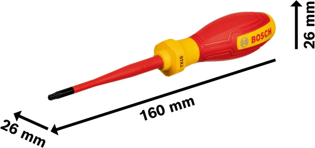 Bosch Professional VDE Schroevendraaier TX 15 - Geel/Rood