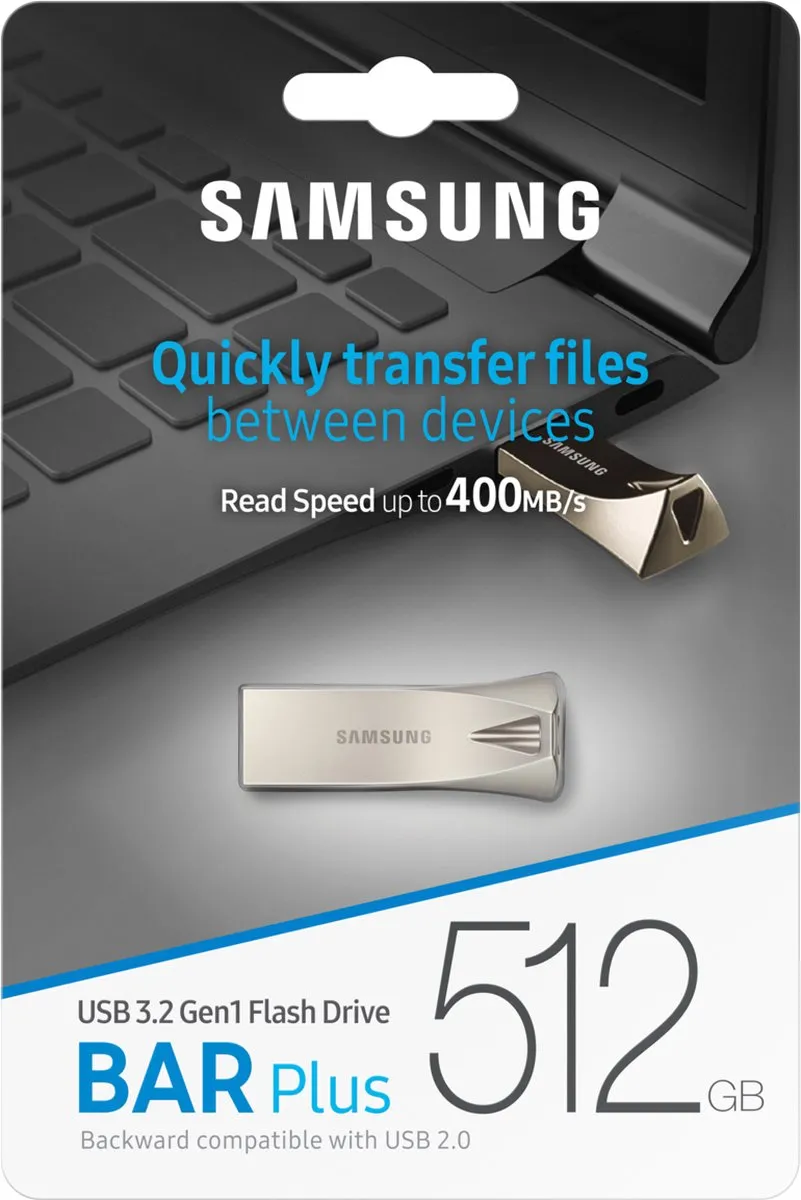 Samsung BAR Plus MUF-512BE3/APC USB Stick 512GB - Zilver