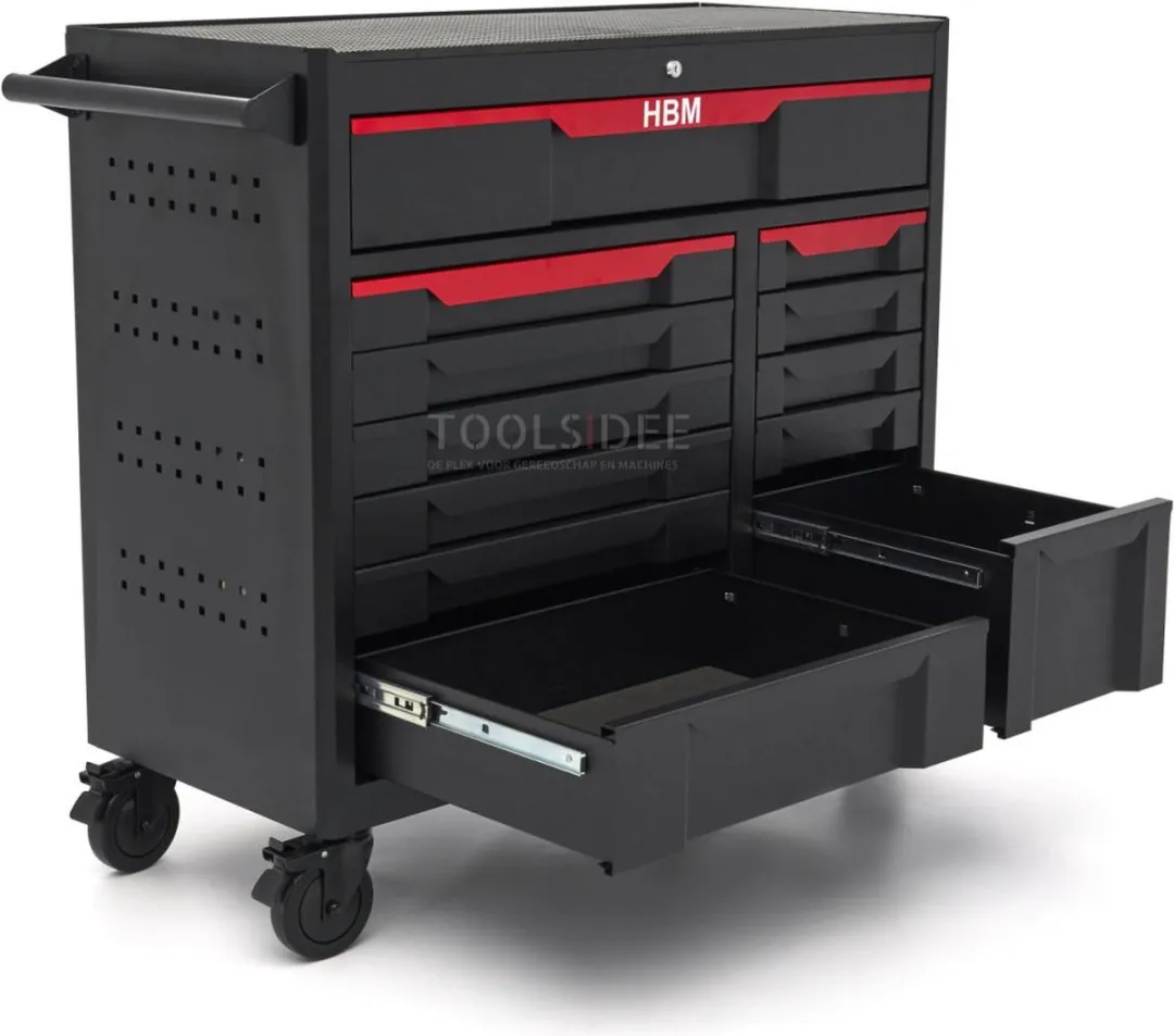 HBM Gereedschapswagen 12 Lades - 106cm - Zwart