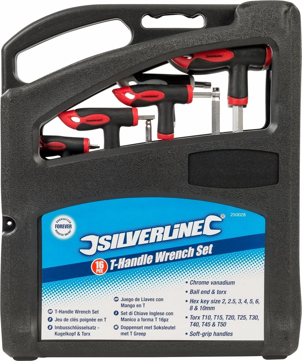 Silverline T-sleutelset 16-delig - T9-T50