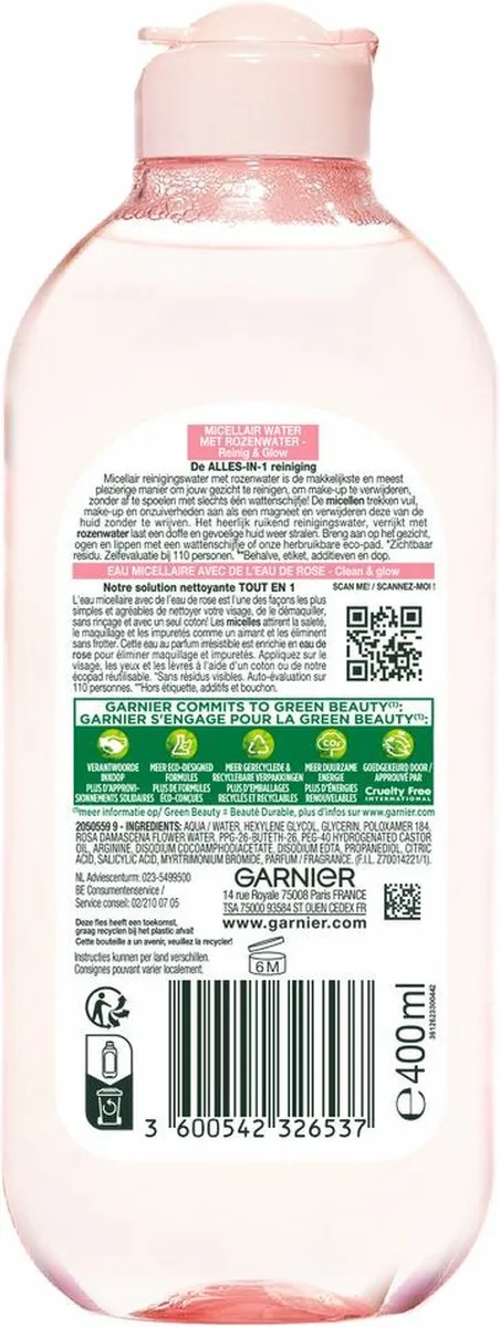 Garnier SkinActive Micellair Reinigingswater Rozenwater 2400ml