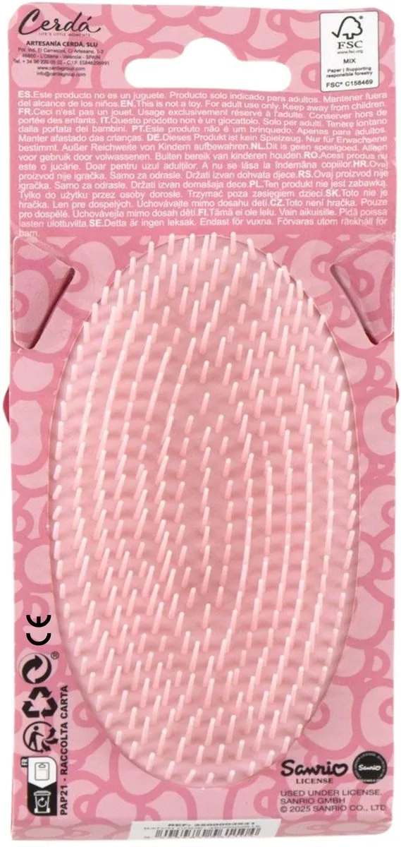Hello Kitty Roze Glitter Haarborstel 13cm