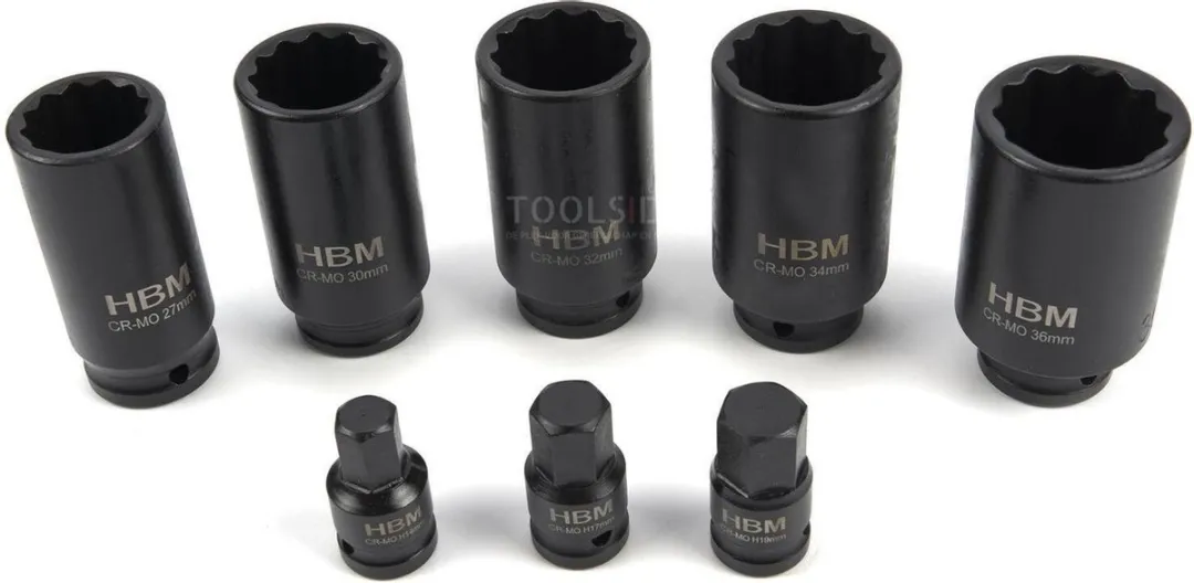 HBM 8-delige Aandrijfas Doppenset 27mm