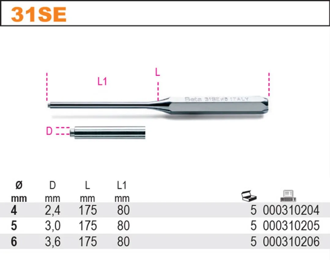 Beta Uitdrijver Borgpennen 6x175mm Model 31SE/6