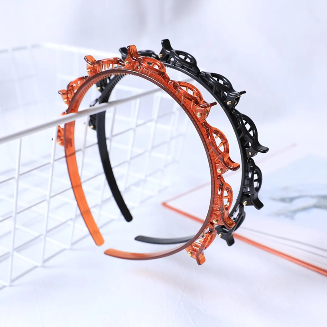 VinkToys Diadeem met clips - 2 Stuks - Zwart & Bruin