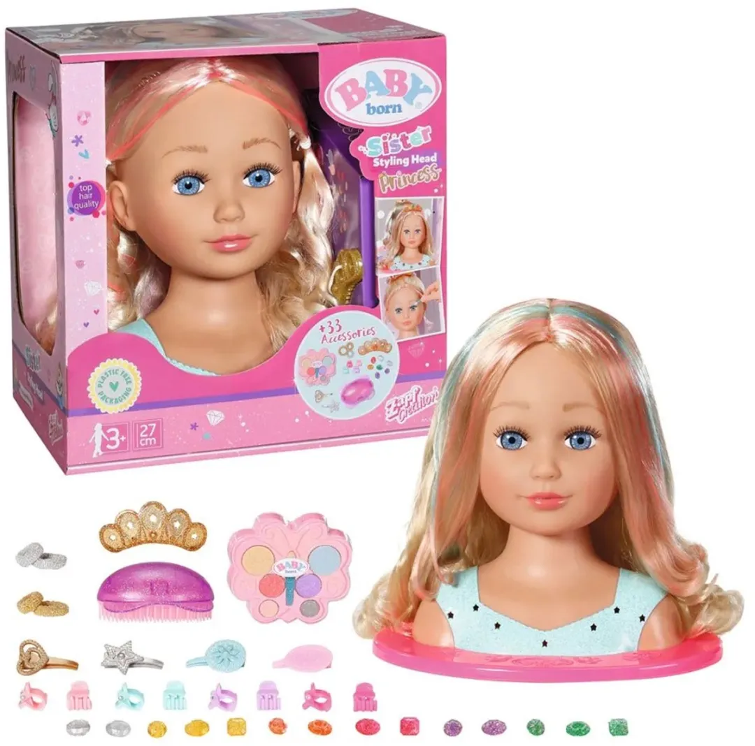 Baby Born Stylinghoofd Prinses - Multicolor