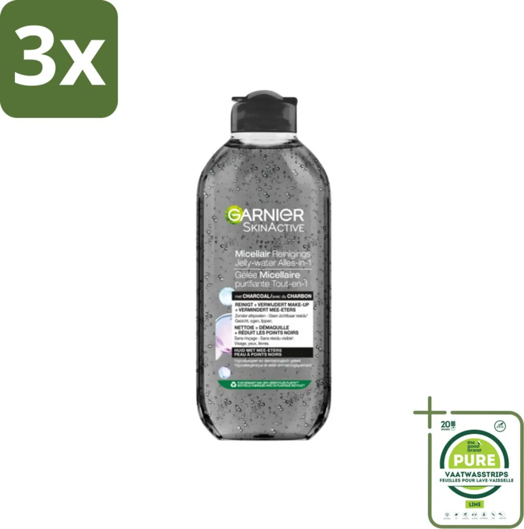 Garnier SkinActive Micellair Water Charcoal 1200ml (3x400ml)