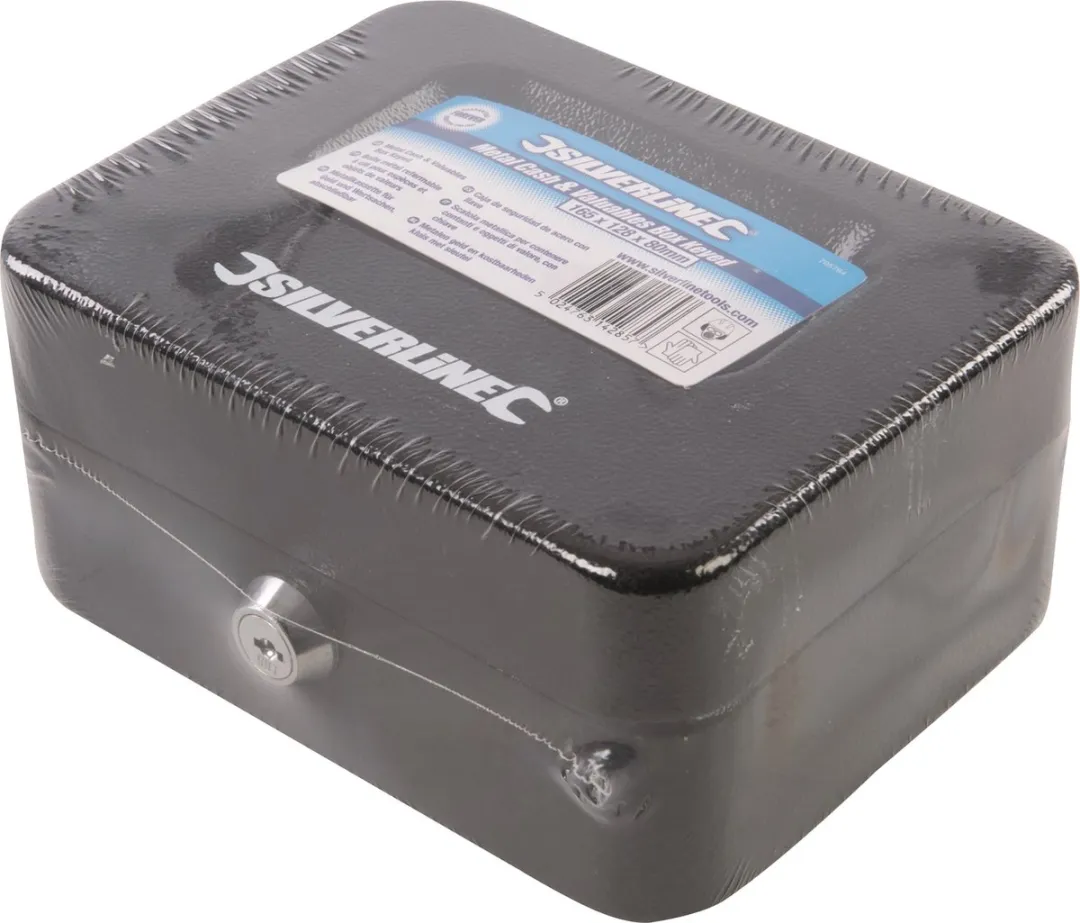 Silverline Metaal Kluis 165x128x80mm - Zwart