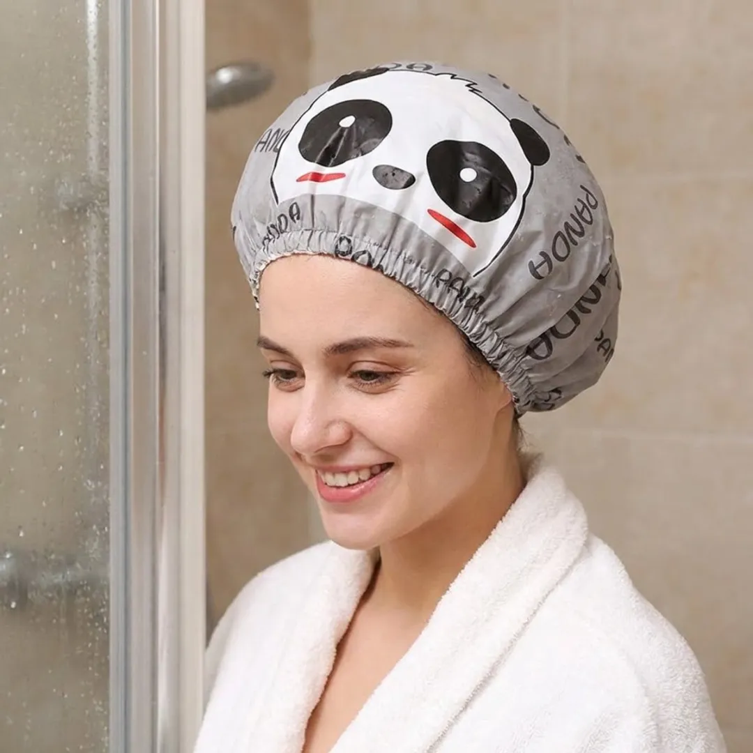NuveX Douchemuts met Panda Print - Grijs