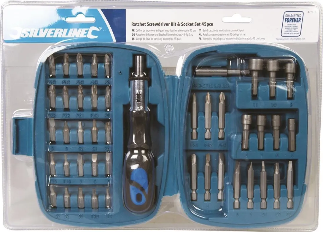 Silverline Ratelschroevendraaier 427611 - 46-delige bit set - afbeelding 6 van 6