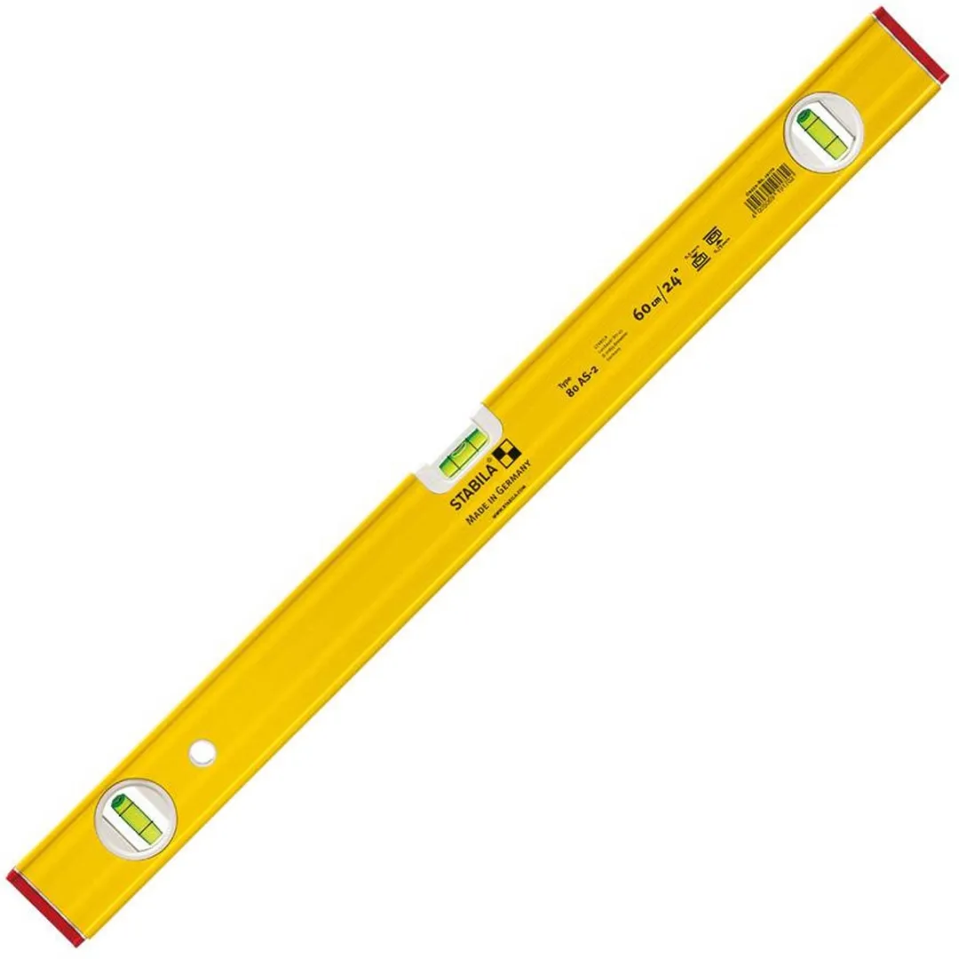 Stabila Waterpas 80AS-2 3 Libellen 80cm - Kleurloos