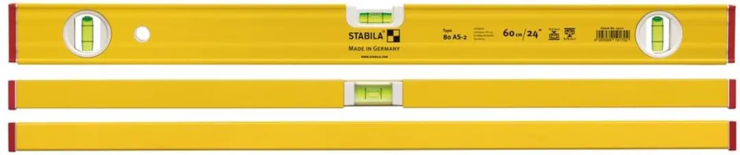 Stabila Waterpas 80AS-2 3 Libellen 80cm - Kleurloos - afbeelding 6 van 6