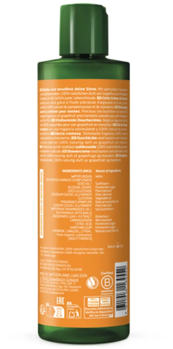Weleda Vitality Douchecrème Grapefruit & Mandarijn 400ml - afbeelding 6 van 6