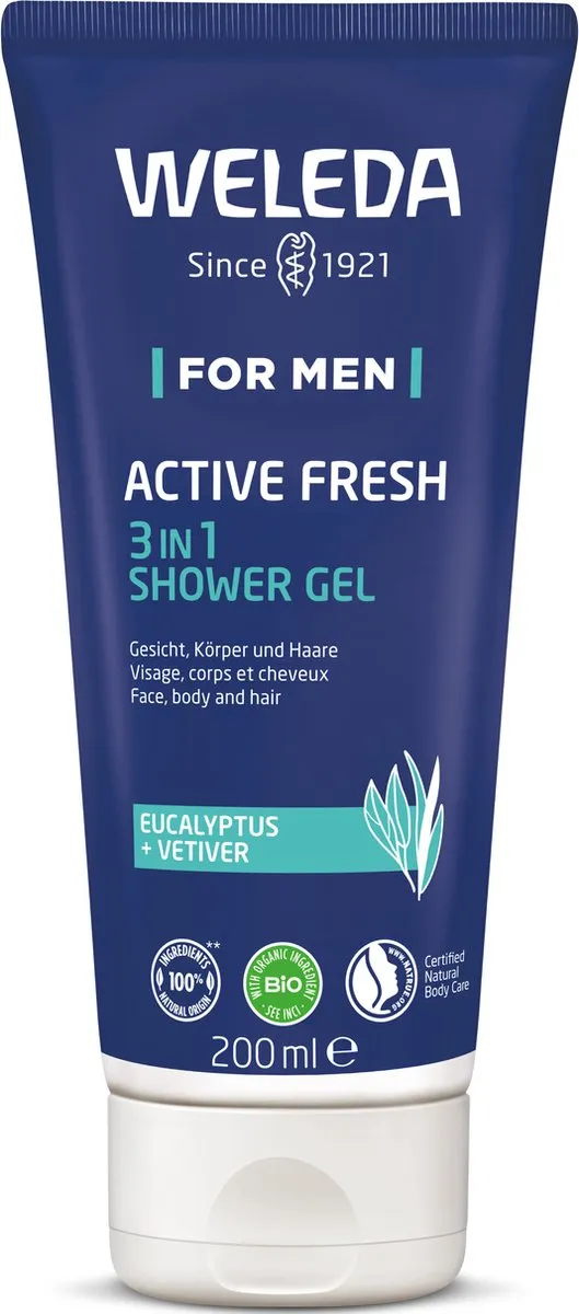Weleda Men 3in1 Active Fresh Douchegel 200ml - Eucalyptus & Vetiver