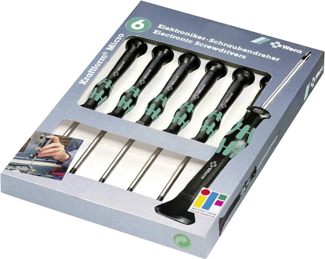 Wera 2052/6 Schroevendraaierset Elektronica 6-delig - 0,9-3,0mm