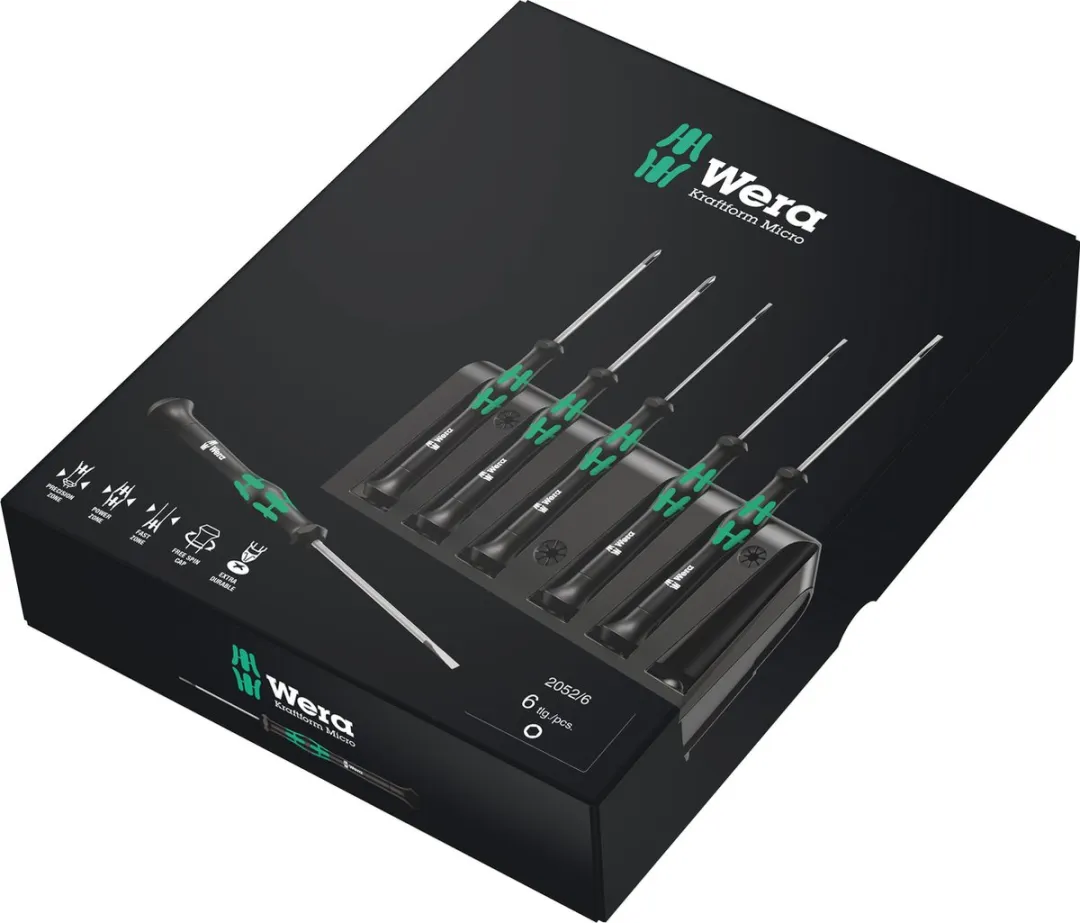 Wera 2052/6 Schroevendraaierset Elektronica 6-delig - 0,9-3,0mm