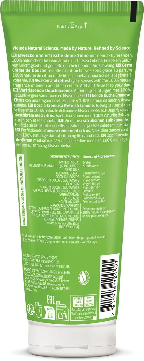 Weleda Refresh Douchecrème 200ml - 6 Stuks