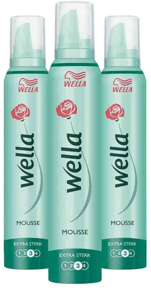 Wella Extra Strong Hold Haarmousse - 3 x 200 ml - Voordeelverpakking