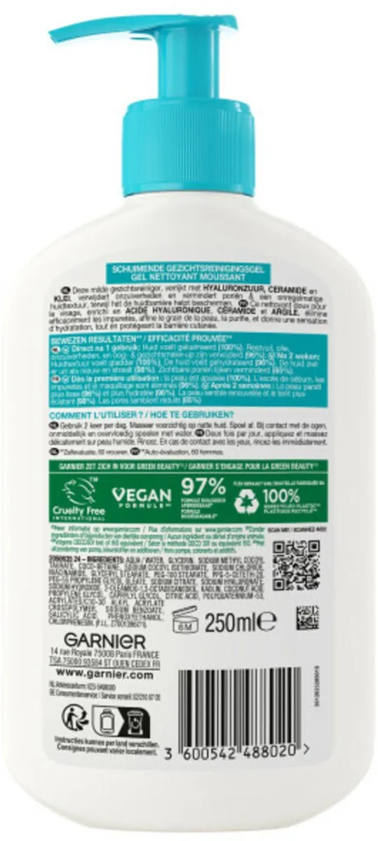 Garnier Pure Active Gezichtsreiniger 250ml - 20 Stuks - afbeelding 3 van 6