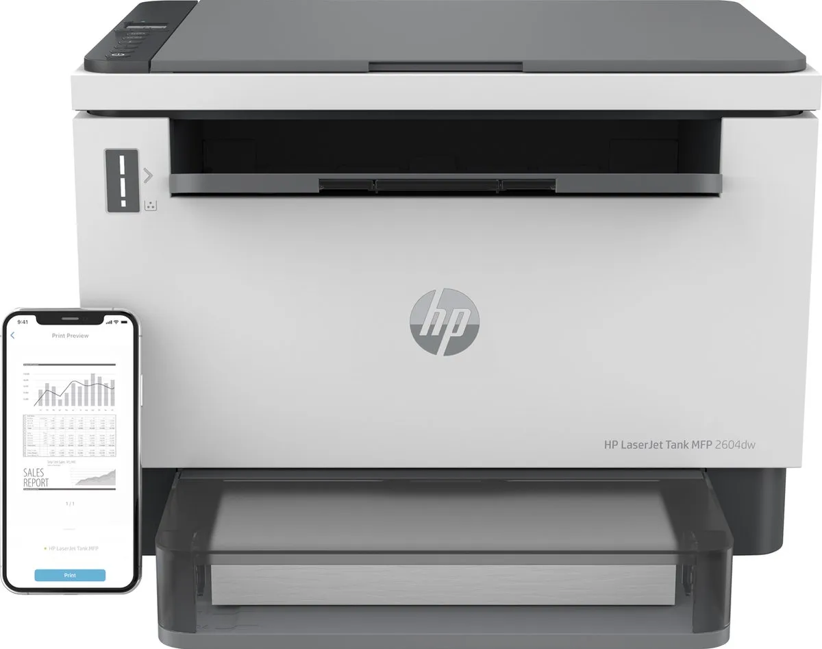 HP LaserJet Tank MFP 2604dw Multifunctionele Printer - Wit