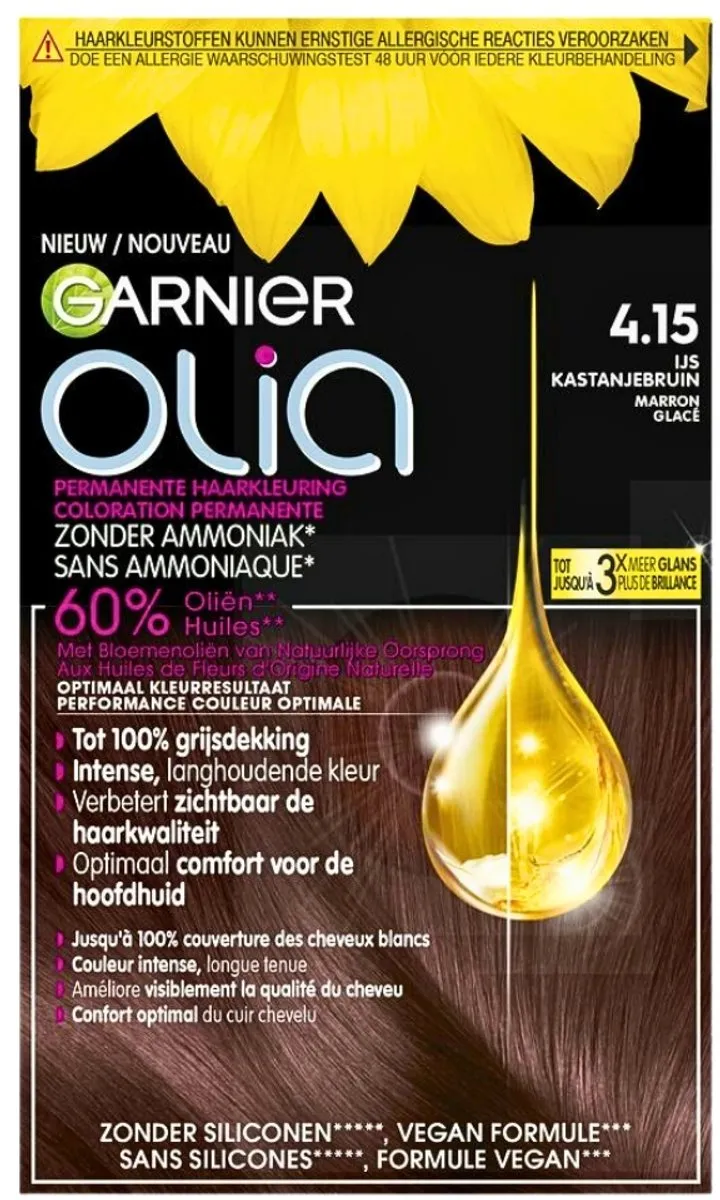 Garnier Olia 4.15 Haarkleuring Kastanjebruin 986ml