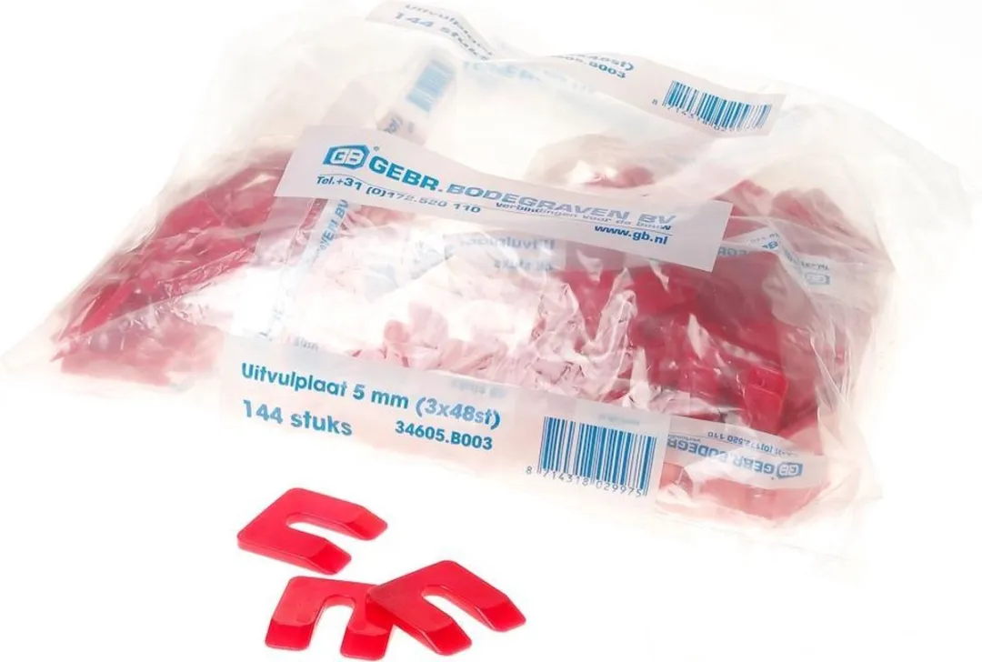 GB Uitvulplaatje Rood 50x50mm