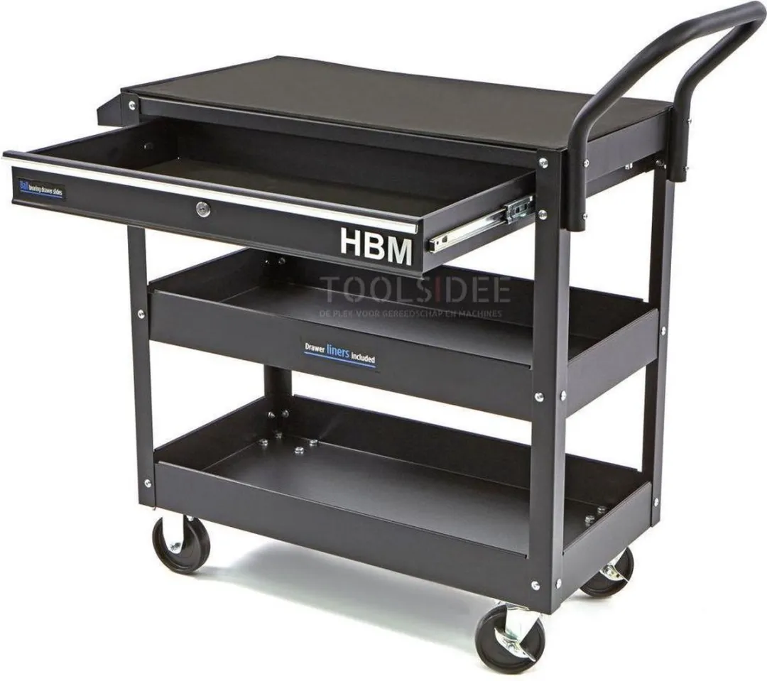 HBM Deluxe 3 Laags Universele Gereedschapswagen - 1 Lade