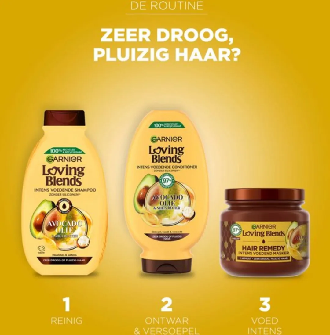 Garnier Loving Blends Avocado & Shea Boter Shampoo 3x300ml