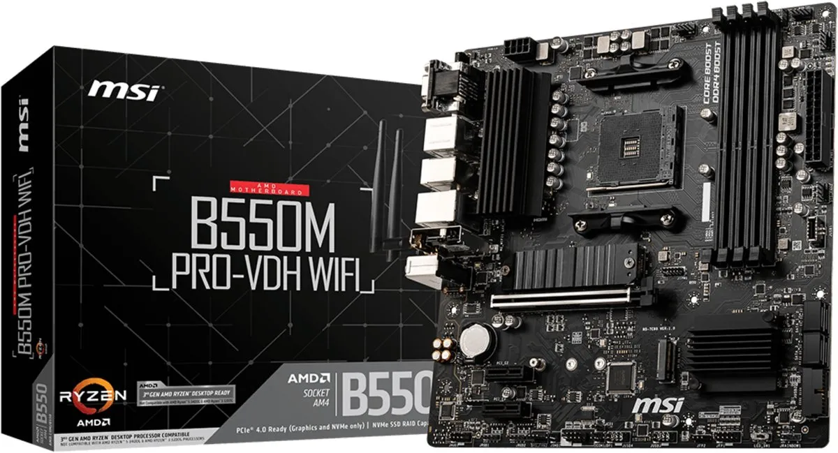 MSI B550M PRO-VDH WIFI Moederbord - AM4 - Micro-ATX