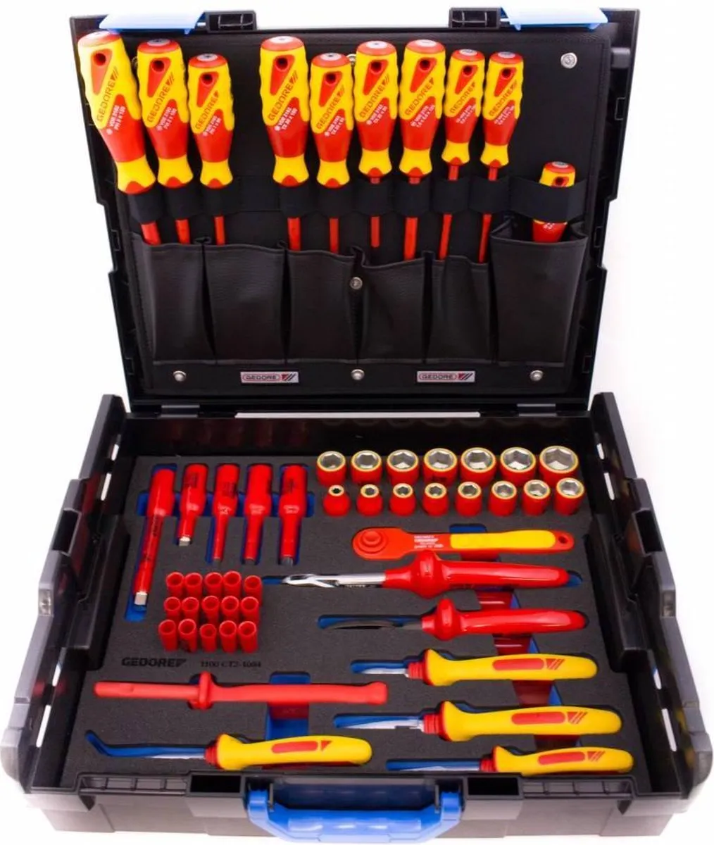 Gedore Gereedschapskoffer 53-delig - VDE & Hybrid - Rood/Zwart/Blauw/Geel