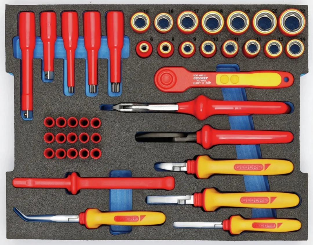 Gedore Gereedschapskoffer 53-delig - VDE & Hybrid - Rood/Zwart/Blauw/Geel - afbeelding 6 van 6